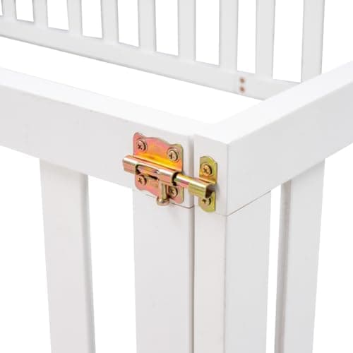 Montessori Floor Bed for Children Boys and Girls, White Wood Frame with Fence and Door