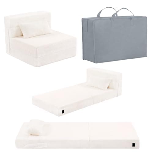 Glow Washable Kids Folding Sofa Bed - Toddler Nap Mat With Storage Bag