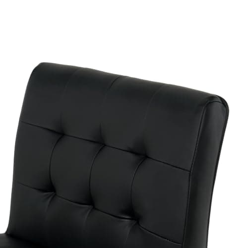 Modern Set of 2 Black PU Bar Stools with Electroplated Leg
