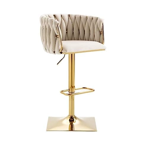 Velvet Swivel Barstools Set of 2, Height Adjustable Counter Stools