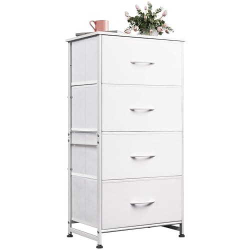 WLIVE 4-Drawer Fabric Dresser - Sturdy Organizer for Bedroom, Hallway, Entryway, and Closets, Dark Grey