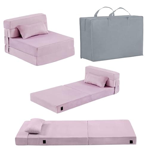 Glow Washable Kids Folding Sofa Bed - Toddler Nap Mat With Storage Bag