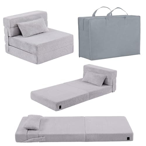 Glow Washable Kids Folding Sofa Bed - Toddler Nap Mat With Storage Bag