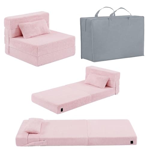 Glow Washable Kids Folding Sofa Bed - Toddler Nap Mat With Storage Bag