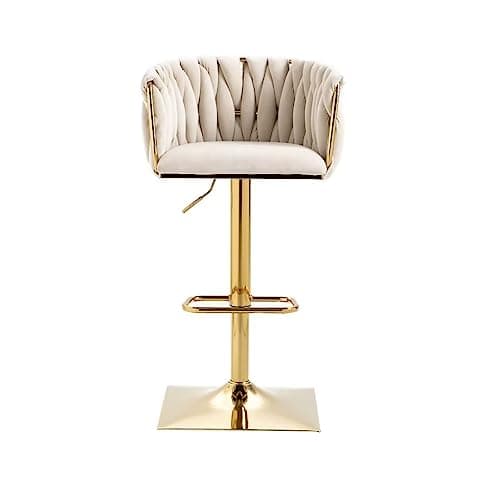 Velvet Swivel Barstools Set of 2, Height Adjustable Counter Stools