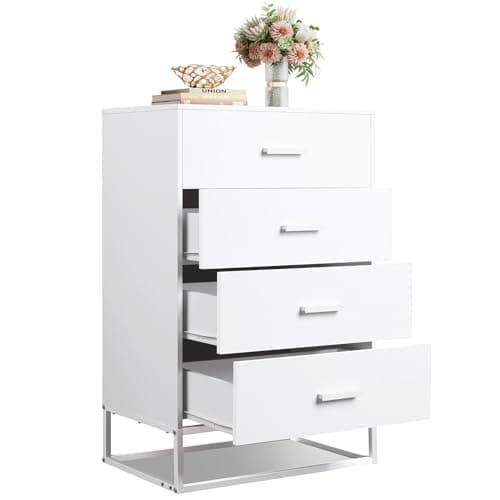 Wood Dresser with 4 Drawers for Bedroom and Living Room, Black