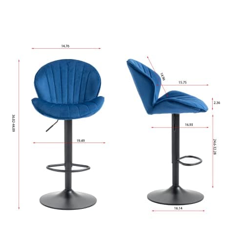 Adjustable Swivel Bar Stools Set of 2 with Back and Footrest for Kitchen Pub Dining Room