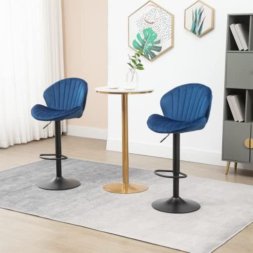 Adjustable Swivel Bar Stools Set of 2 with Back and Footrest for Kitchen Pub Dining Room