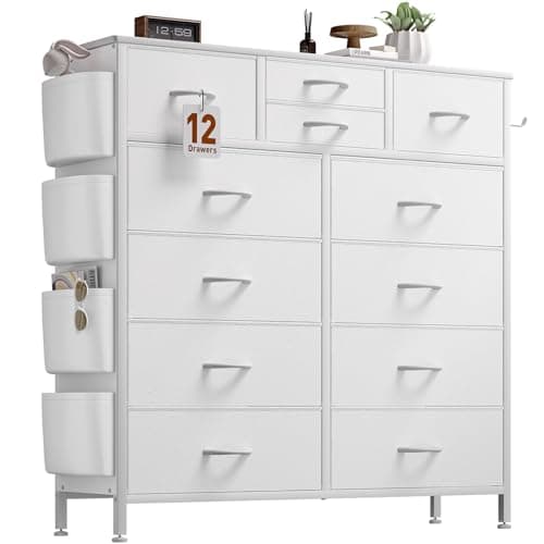 12-Drawer Dresser for Bedroom and Living Room (White)