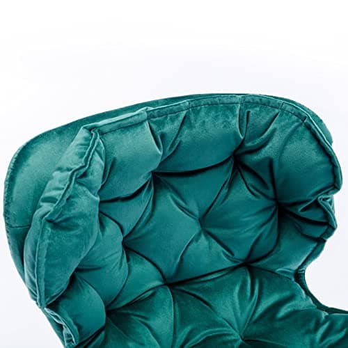 Modern Barstools Set of 2, Adjustable Velvet Swivel Bar Stool, Green