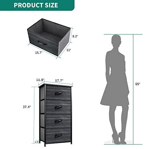 YITAHOME 4-Drawer Fabric Dresser - Organizer for Bedroom, Hallway, Closets