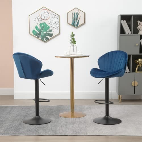 Adjustable Swivel Bar Stools Set of 2 with Back and Footrest for Kitchen Pub Dining Room