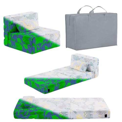 Glow Washable Kids Folding Sofa Bed - Toddler Nap Mat With Storage Bag