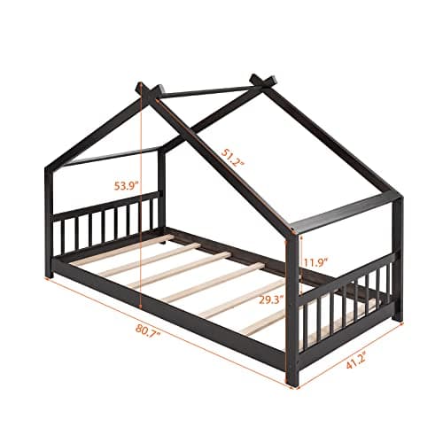 Wood House Bed for Girls Boys