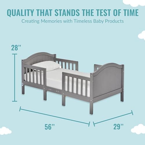 Dream On Me Portland 3-in-1 Convertible Toddler Bed, Steel Grey