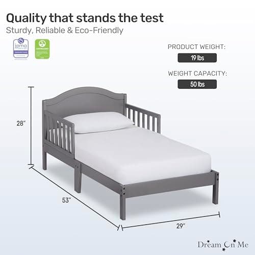 Dream On Me Steel Grey Sydneyside Toddler Bed Certified Safe