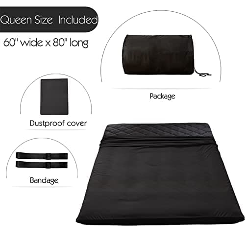 Japanese Floor Futon Mattress Queen Size for Adults - Black Diamond Pattern