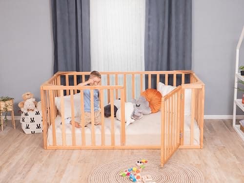 Montessori Toddler Floor Bed with Rails - Kids Bed Frame