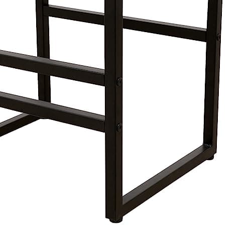 Metal Bar Stools Set of 2 with Woven Seat and Footrest