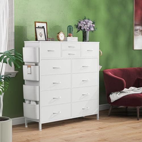 12-Drawer Dresser for Bedroom and Living Room (White)