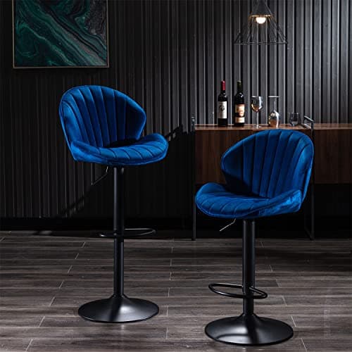Adjustable Swivel Bar Stools Set of 2 with Back and Footrest for Kitchen Pub Dining Room