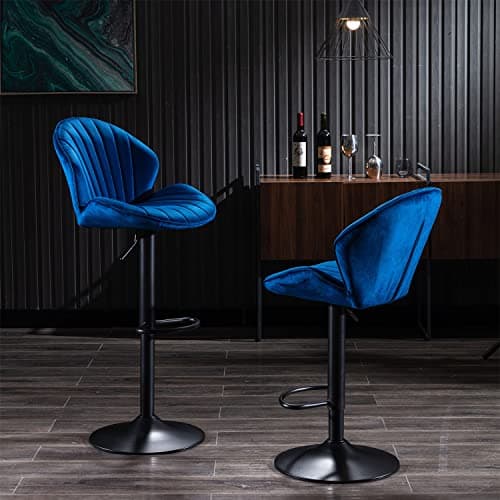 Adjustable Swivel Bar Stools Set of 2 with Back and Footrest for Kitchen Pub Dining Room