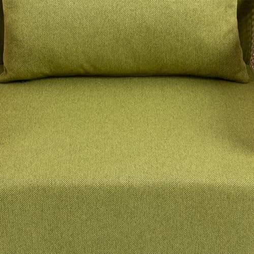 Modern Swivel Accent Chair with Rattan Armrests and Lumbar Pillow, Green