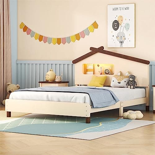House-Shaped Twin Platform Bed with Motion Activated Night Lights