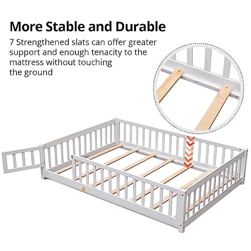 i-POOK Twin Montessori Floor Bed for Children, White