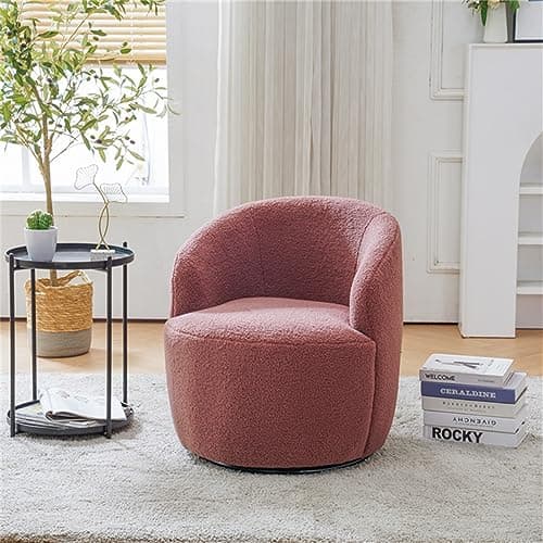 i-POOK Swivel Accent Chair, Modern Velvet Upholstered Armchair White