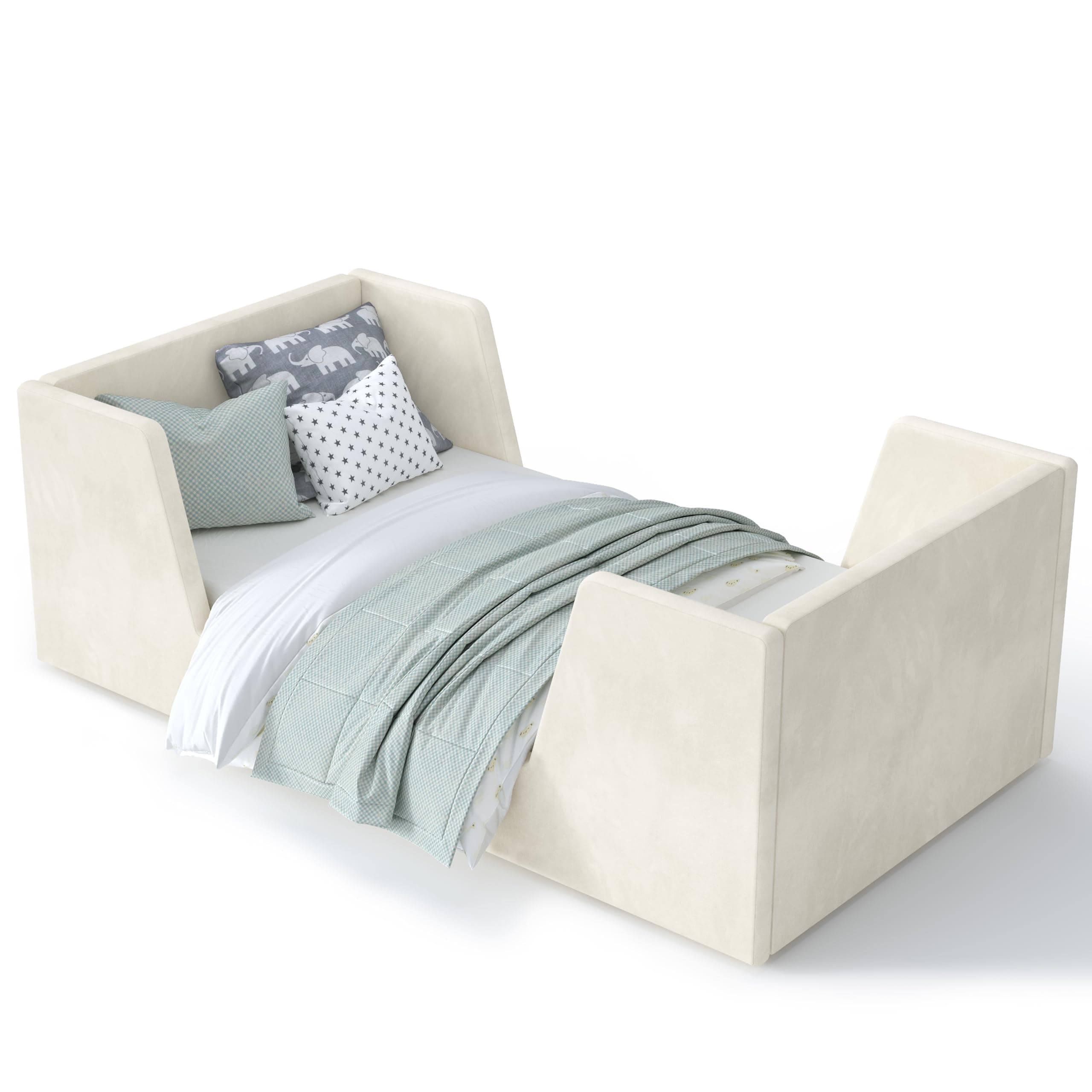 Toddler Floor Bed with Guardrails, Ages 2-6, Standard Mattress
